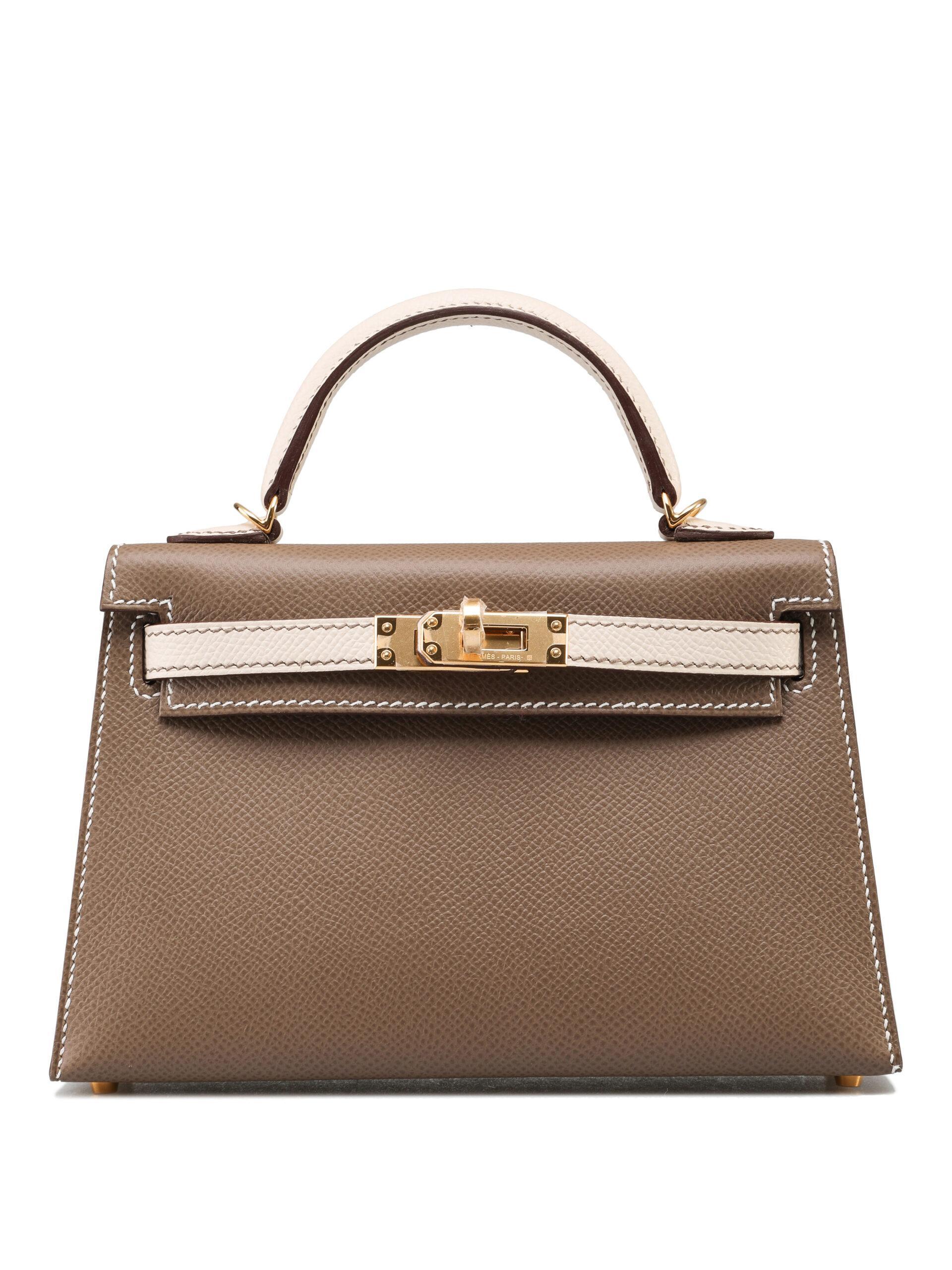 Hermes Special Order HSS Mini Kelly 20 Sellier Bag Craie & Etoupe Bag –  Mightychic