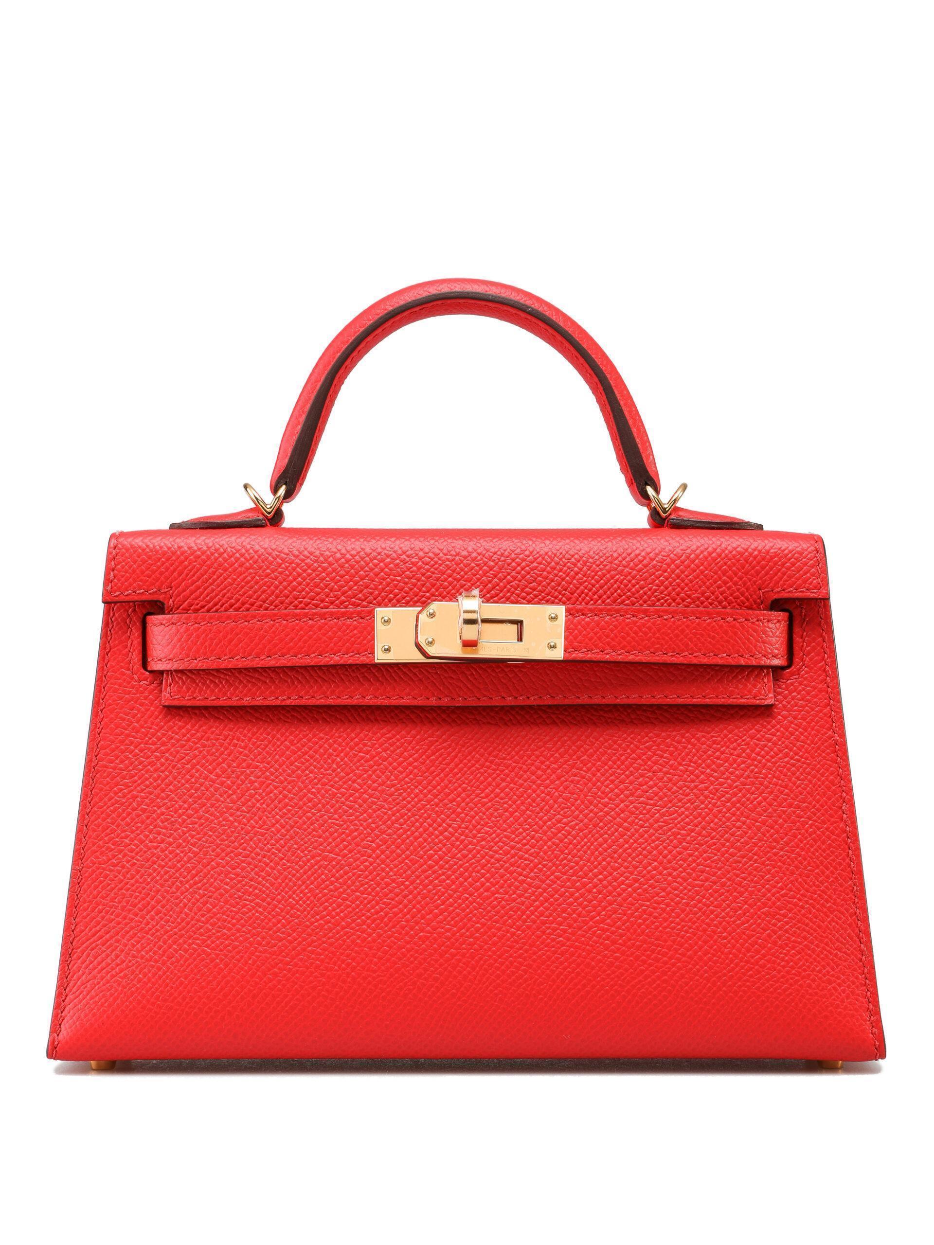 Hermes Kelly 35 Rouge Casaque Swift - Vintage Lux