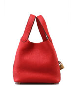 An Hermes Rouge Casaque and Bleu Taurillon Clemence Picotin Lock GM  Handbag, 10.5 x 10.5 x 8.5.