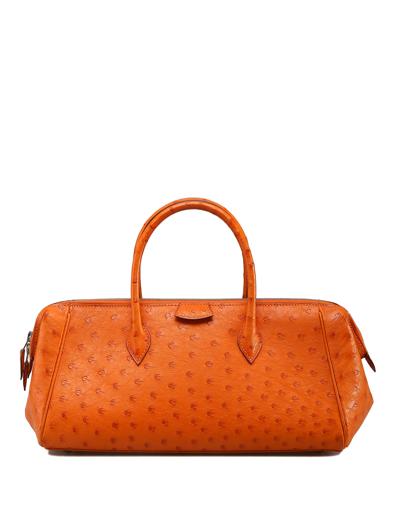 Hermès Paris-Bombay 27 Orange Tangerine Ostrich with Palladium Hardware -  Bags - Kabinet Privé